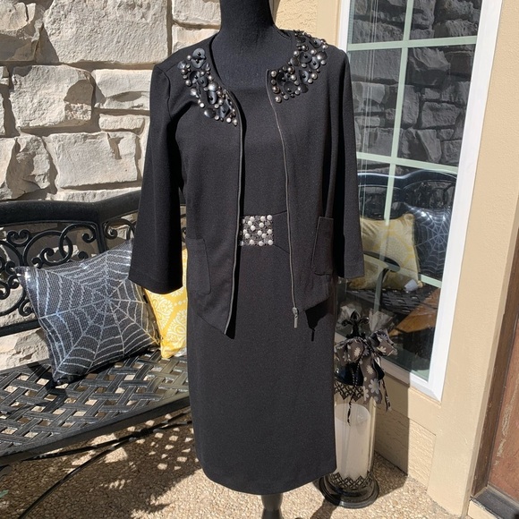 Ruby Rd Black 2 Piece Dress and Jacket Set - Picture 1 of 14